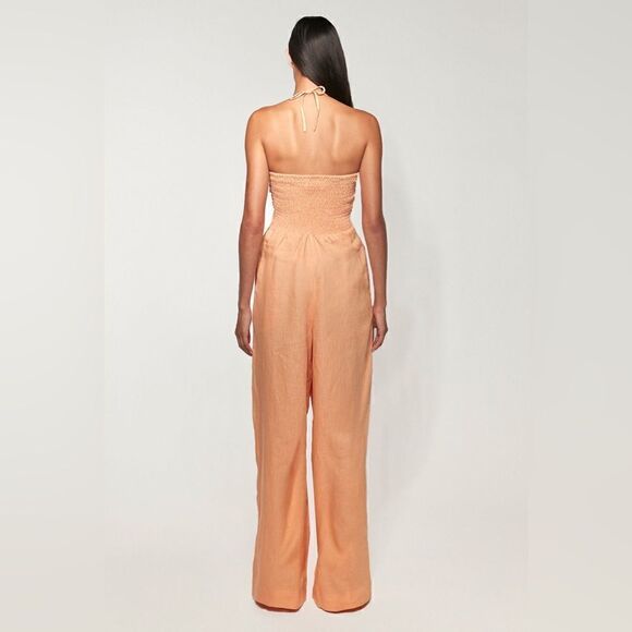 S/W/F Sweetheart Peach Linen Jumpsuit Size XS - Picture 5 of 12